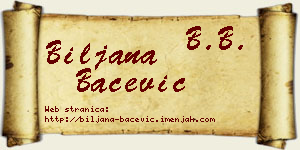 Biljana Bačević vizit kartica